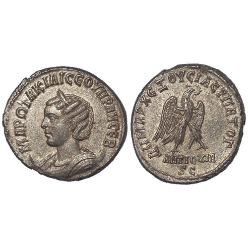 362 - Roman Provincial: Otacilia Severa billon Tetradrachm of Antioch, 244-249 AD. Eagle facing r. rev. 12... 