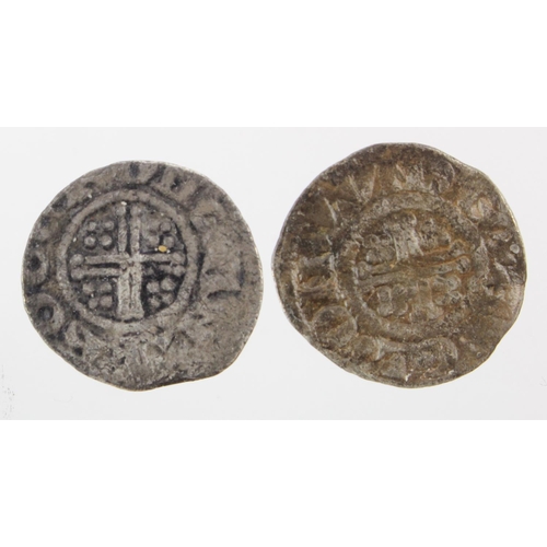 366 - Short Cross silver Pennies (2): John, Class 5c, moneyer Abel, London, S.1352, 1.27g, Fine; along wit... 