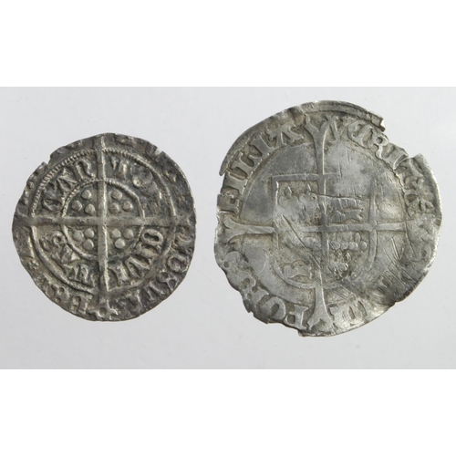 370 - Tudor silver (2): Henry VII Halfgroat of Canterbury, mm. tun, rosette stops, S.2210, short of flan n... 