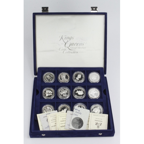 612 - World Silver Proof Crown-size issues (12) all with a Royalty theme. aFDC/FDC in hard plastic capsule... 