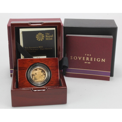 63 - Sovereign 2015 (5th Portrait) Proof FDC boxed as issued