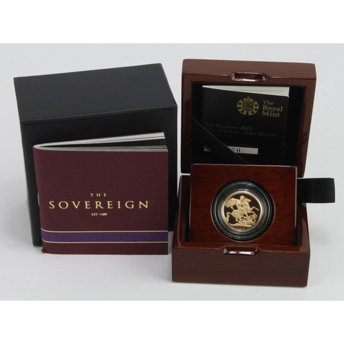 64 - Sovereign 2015 (5th Portrait) Proof FDC boxed as issued