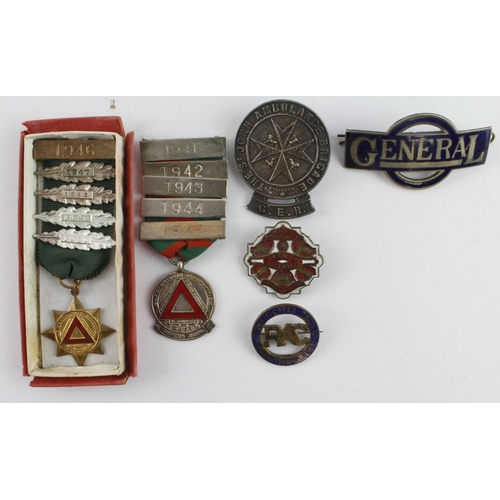 674 - Transport related badges, some enamelled, RAC badge No:4089.  (6)