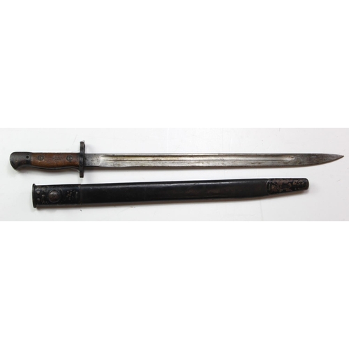 742 - Great War P07 SMLE bayonet by Wilkinson: made in January 1918. Good condition, in its steel mounted ... 