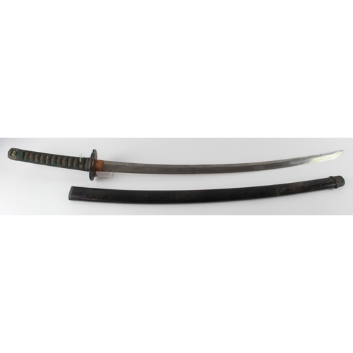 753 - Japanese Sword, with scabbard. Blade 28