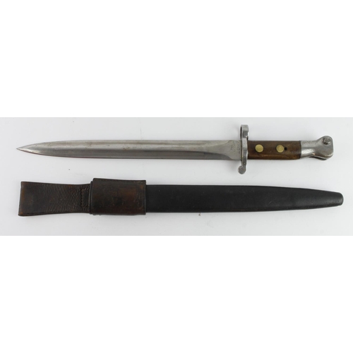 765 - Pattern 1888 Mark I Type II bayonet for the Lee Metford rifle with rare Naval scabbard, dated 1891, ... 