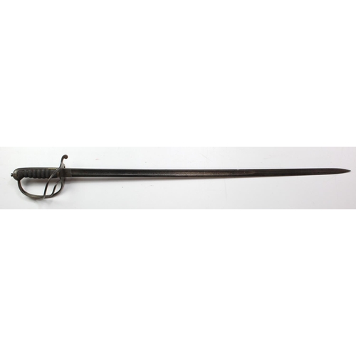 792 - Sword, a good 1821 Pattern Officers Artillery Sword in GC, three bar hilt. Good wire bound fishskin ... 