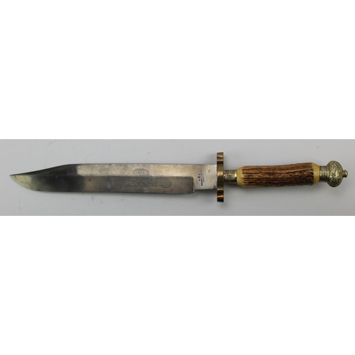 804 - Victorian Bowie Knife, clipped back, broad blade 12