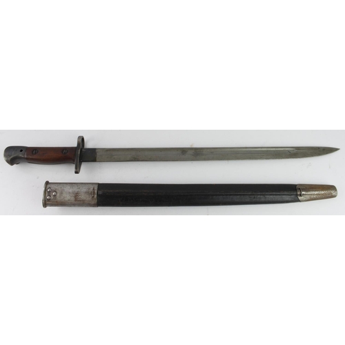 808 - WW1 British 1907 Pattern Bayonet Dated February 1918. Maker 