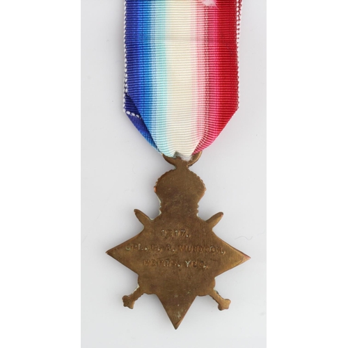 828 - 1915 Star (1217 Cpl R A Murdock Herts Yeo).   (1)