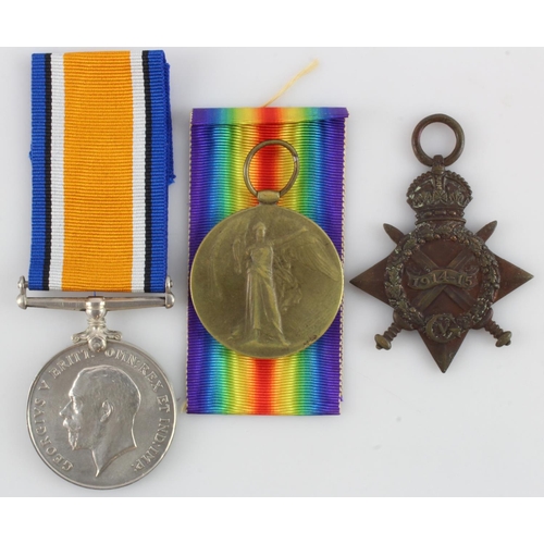 830 - 1915 Star Trio (11031 Pte G Bemrose Linc Regt), Note: BWM renamed for display purposes. Killed In Ac... 