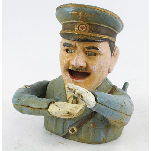 847 - Adolf Hitler unusual comical metal money box.