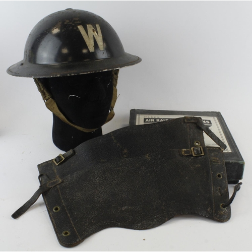 860 - ARP Wardens helmet with ARP first aid set complete ARP torch and various booklets etc.  All in good ... 