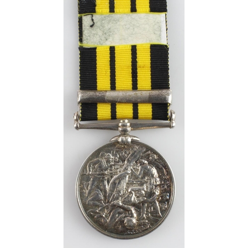 861 - Ashantee Medal 1874 with clasp Coomassie named (1373 Pte J Hawkins, 2 Bn Rifle Bde, 1873–4) with med... 