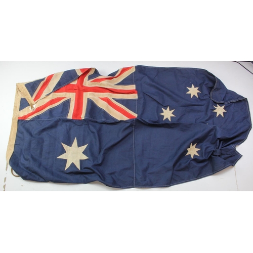 864 - Australian 5 foot long flag, service wear, likely WW2 period.