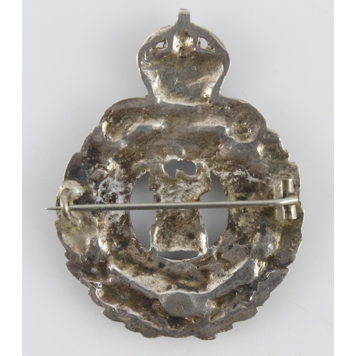 868 - Badge - Isle of Wight Rifles, cast silver badge (Officer's poss.) marked 'SS' probably stands for st... 