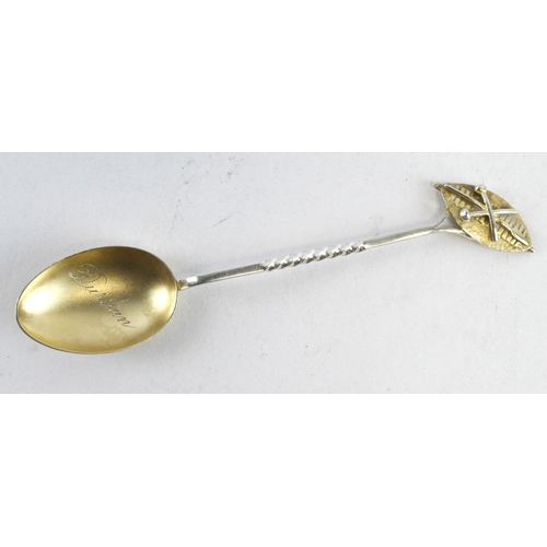 891 - Boer War / Zulu related silver gilt souvenir spoon marked 