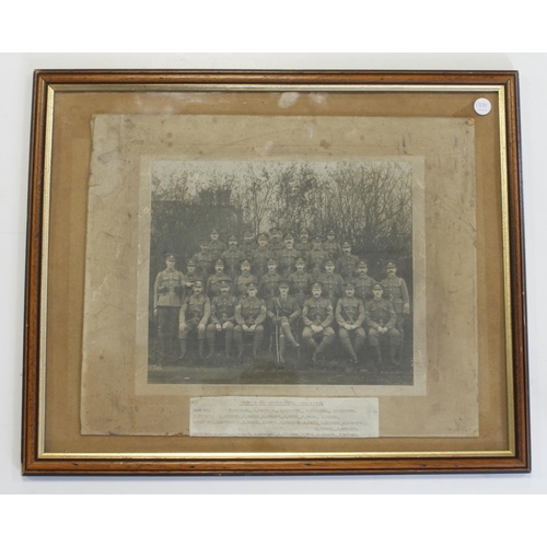 902 - Brantham (Suffolk) Home Defence Corps 1914-1918, a superb group photo in uniform, with men named.