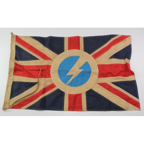 916 - British Union of Fascists Union Jack with overlaid BUF symbol flag, 5 feet long, London 1936 stamped... 