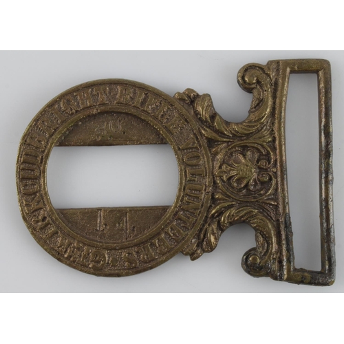 919 - Buckle (part) brass, item reads 6th Kirkcudbright Rifle Volunteers (probably Victorian) marked 40/1.... 