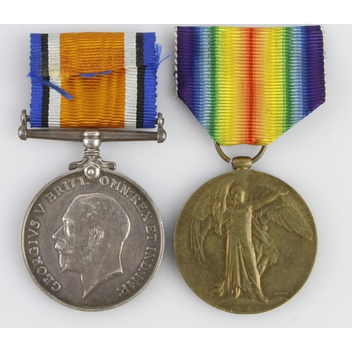 923 - BWM & Victory Medal (10293 Pte F Morris Ches R). Later 68th Labour Corps. (missing a 1914 Star).  (2... 