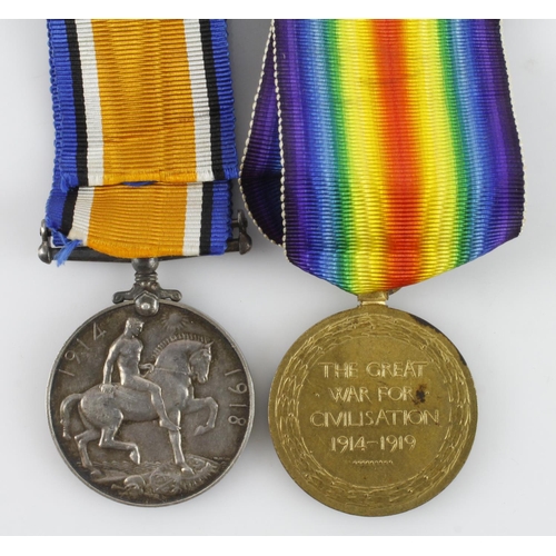 928 - BWM & Victory medal (203245 Pte. A. MacKerlick, Seaforth) Killed In Action 27th Aug. 1918 with the 1... 