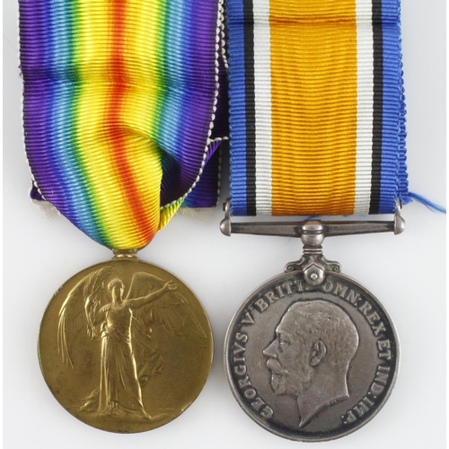 936 - BWM & Victory medal (33664 Pte T. S. Hall, Sco. Rif.) served 1/8th Bn