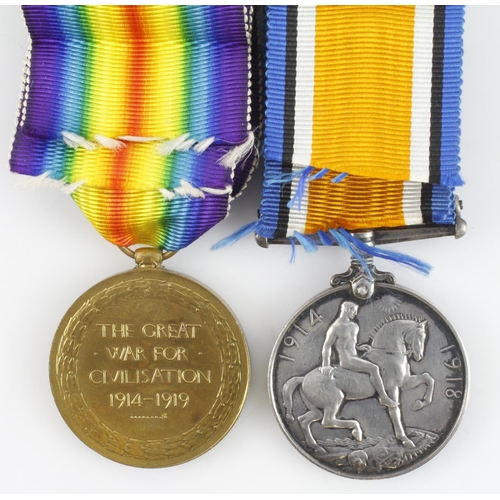 936 - BWM & Victory medal (33664 Pte T. S. Hall, Sco. Rif.) served 1/8th Bn