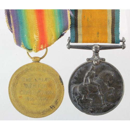 940 - BWM & Victory Medal (5890 Pte W Honeywood, Midd'x Regt) served 8th Bn and 4th Bn. Later Suffolks 1st... 