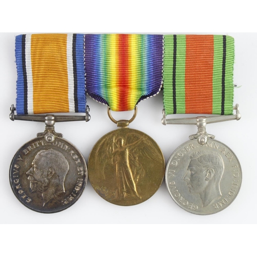 946 - BWM & Victory Medal + Defence Medal for (G-14151 Pte W Walker R.Suss R) served 9th and 7th Bn's.  (3... 