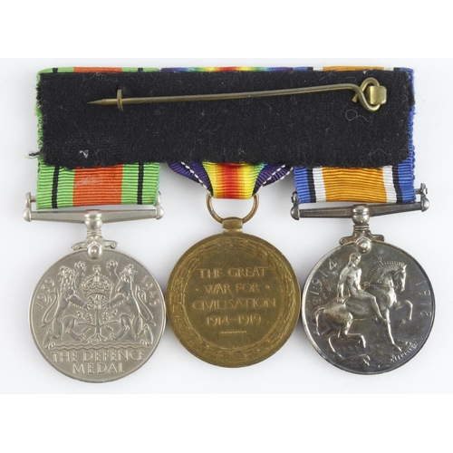 946 - BWM & Victory Medal + Defence Medal for (G-14151 Pte W Walker R.Suss R) served 9th and 7th Bn's.  (3... 