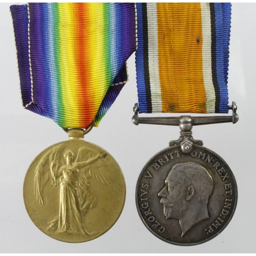 949 - BWM & Victory Medal named (28185 Pte E W Hilton Bedford Regt)