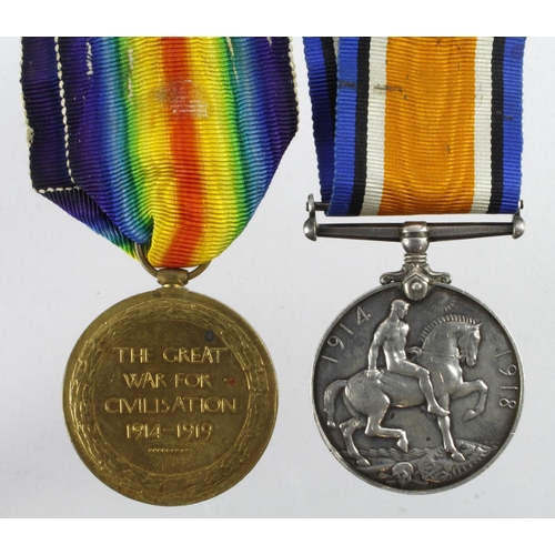 951 - BWM & Victory Medal named (5641 Pte F Hicks 21-London Regt)