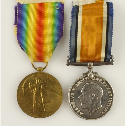 954 - BWM & Victory Medal named (S.35886 Pte F Tyrell Rifle Brigade) served 2nd Bn.  (2)