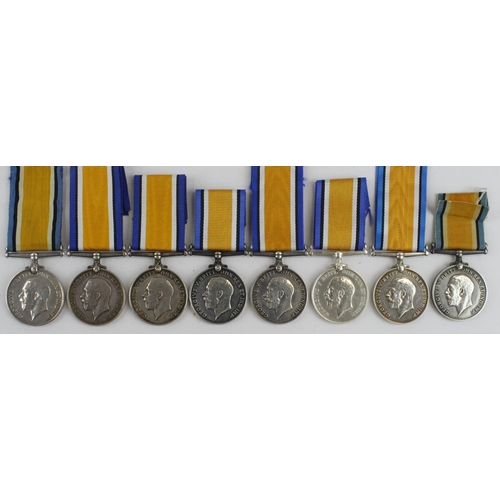 961 - BWM collection of eight to 41923 Pte G Johnson S.Staff., 63778 Pte A Ardley R.Fuss., 201385 Sgt J W ... 