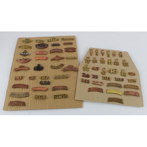 982 - Canadian Expeditionary Forces Shoulder Badges, a good collection with scarcer noted  (63)