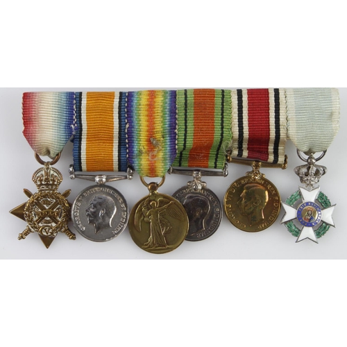 992 - Capt Claude de Leche Leach Rifle Brigade miniature medal group. But has a 1914 Star Trio, Defence Me... 