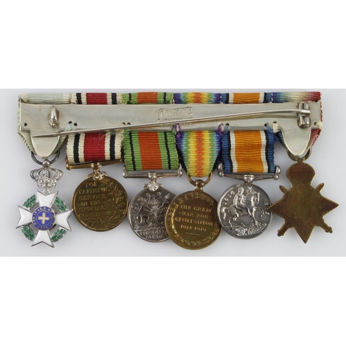 992 - Capt Claude de Leche Leach Rifle Brigade miniature medal group. But has a 1914 Star Trio, Defence Me... 