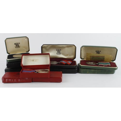 995 - Cased medals - Imperial Service Medals QE2 (Kathleen Letitia Williams), GVI (Frederick William Flann... 