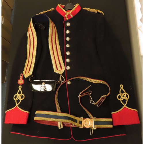 1519 - REME, Royal Electrical & Mechanical Engineers rare Bandmaster dress tunic with cross belt and pouch,... 