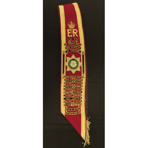 1089 - EiiR 1st Battalion The Prince Of Wales’s Own Regiment of Yorkshire Drum Majors bullion baldrick sash... 