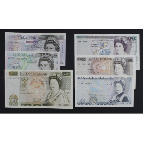 100 - Gill (6), one example of all notes issued by Gill, 50 Pounds, 20 Pounds, 10 Pounds and 5 Pounds issu... 