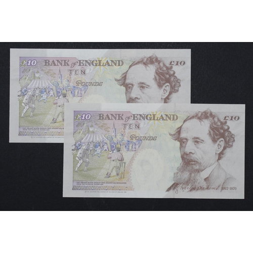 128 - Kentfield 10 Pounds (B369) issued 1993 (2), a consecutively numbered pair of FIRST RUN notes with VE... 