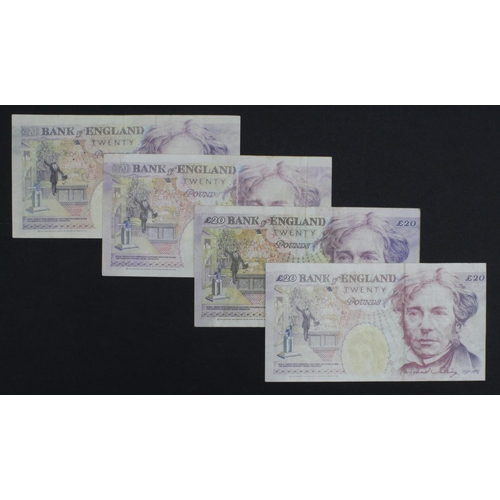 131 - Kentfield 20 Pounds FORGERY (4), serial numbers R01 889838 & K05 457428 (B371 for type) Fine+/aVF, p... 