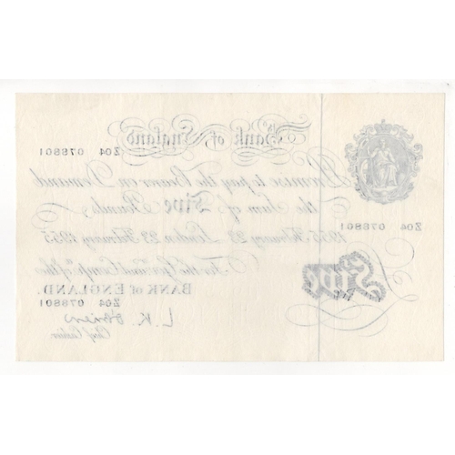 155 - O'Brien 5 Pounds (B275) dated 23rd February 1955, serial Z05 078801 (B275, Pick345) pressed EF, look... 