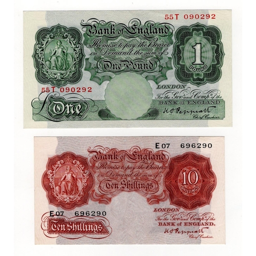 191 - Peppiatt (2), unthreaded pre-war issues, 10 Shillings issued 1934, serial E07 696290 (B235, Pick362c... 