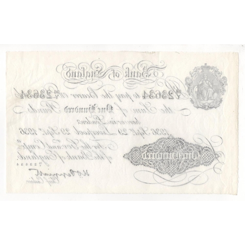 208 - Peppiatt 100 Pounds (B245e) white note dated 29th September 1936, LIVERPOOL branch issue, serial 96/... 