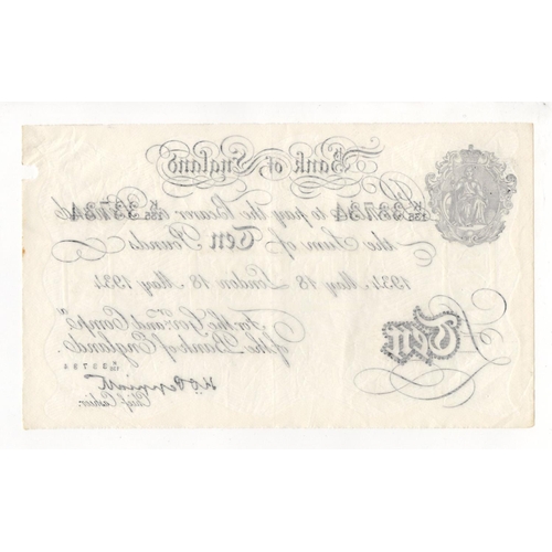 221 - Peppiatt BERNHARD note, 10 Pounds dated 18th May 1934, serial K/135 33734, London issue (B242 for ty... 