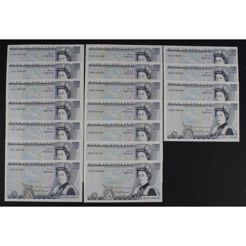 246 - Somerset 5 Pounds (B343) issued 1980 (18), some consecutive notes seen (B343, Pick378c) Uncirculated... 