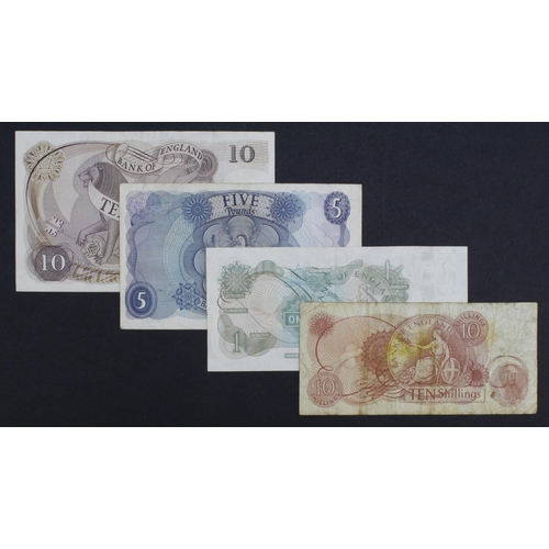 272 - Bank of England (4), REPLACEMENT notes, Page 10 Pounds issued 1971, REPLACEMENT note 'M' prefix, ser... 